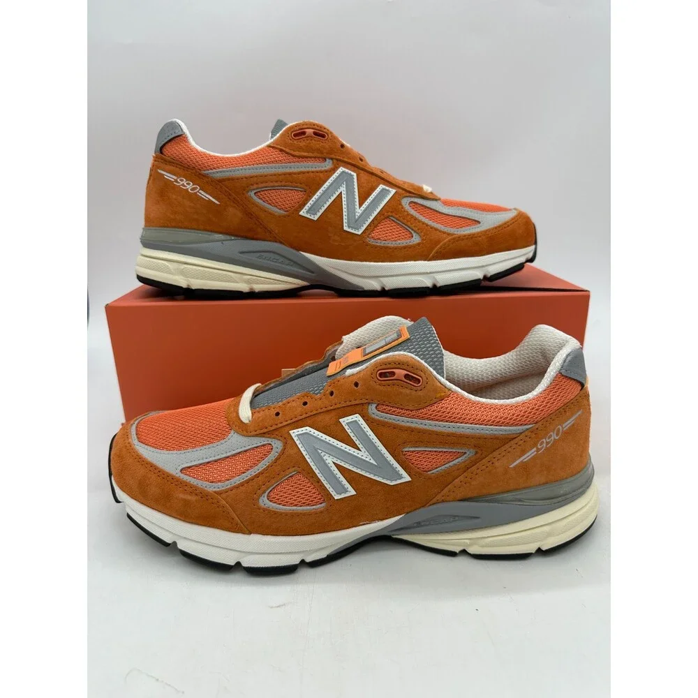New Balance 990v4 Men's Size 10.5 Orange Suede Running Athletic Shoes U990OG4